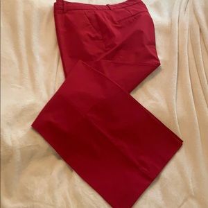 Red slacks. Never worn